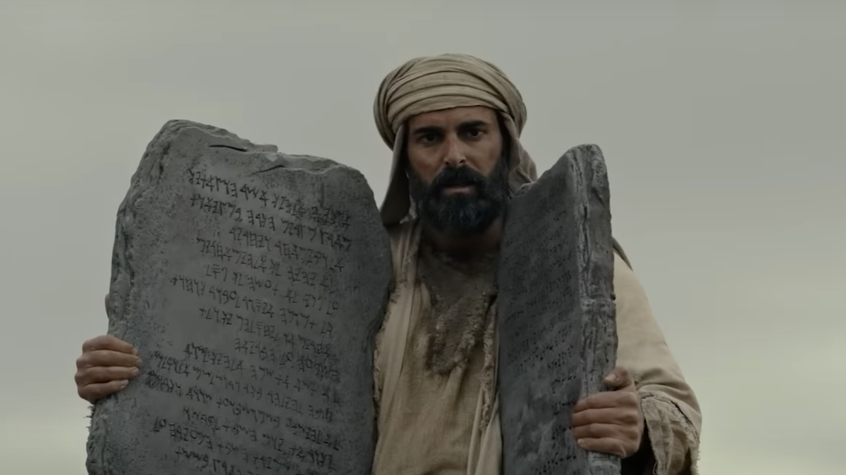 Moses holding tablets of stone in Netflix documentary 
